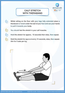 Calf stretch with theraband